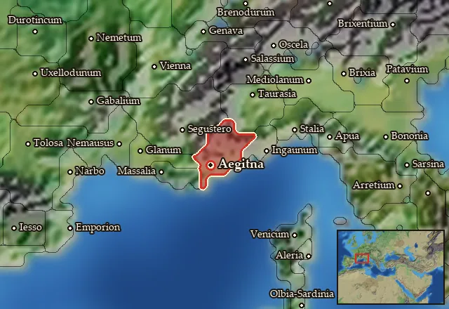 Map of Oxybia and its neighbours