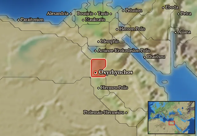 Map of Oxyrhynchites Nomos and its neighbours