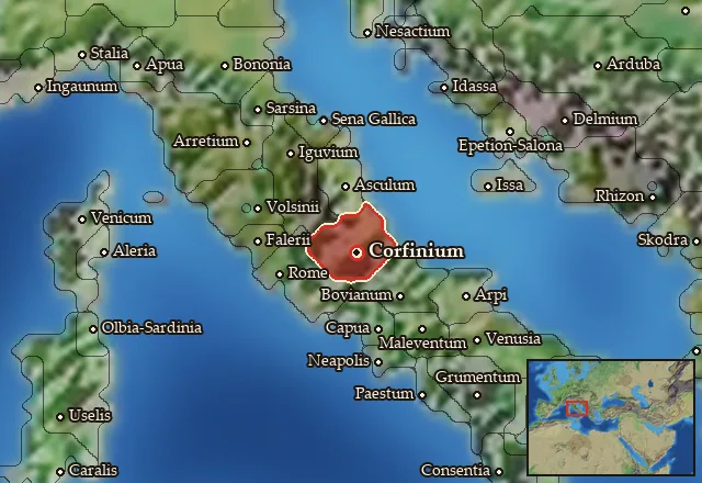 Map of Paelignia and its neighbours