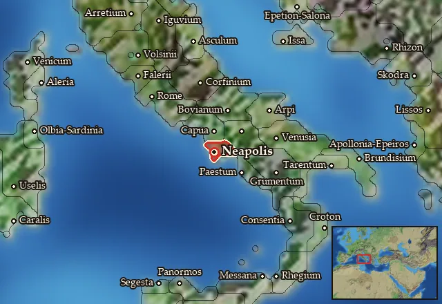 Map of Parthenope and its neighbours