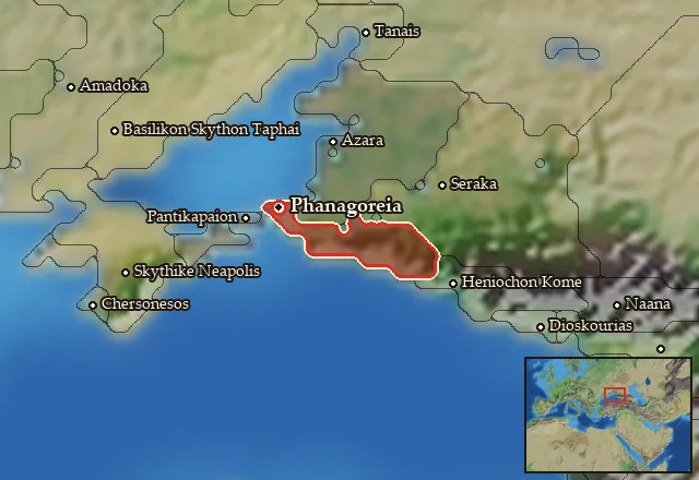 Map of Phanagoreion and its neighbours