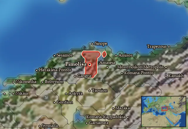 Map of Pimolisene and its neighbours