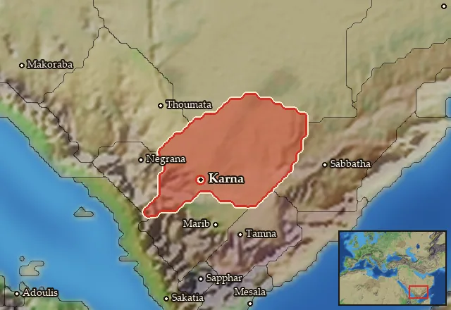Map of Qarnawu and its neighbours