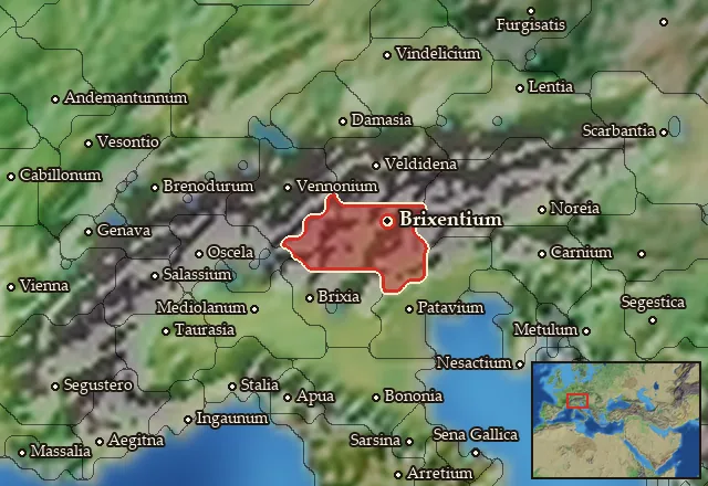 Map of Rhaetia and its neighbours