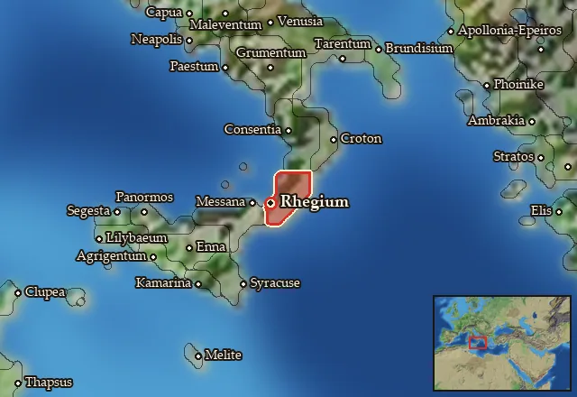 Map of Rhegion and its neighbours