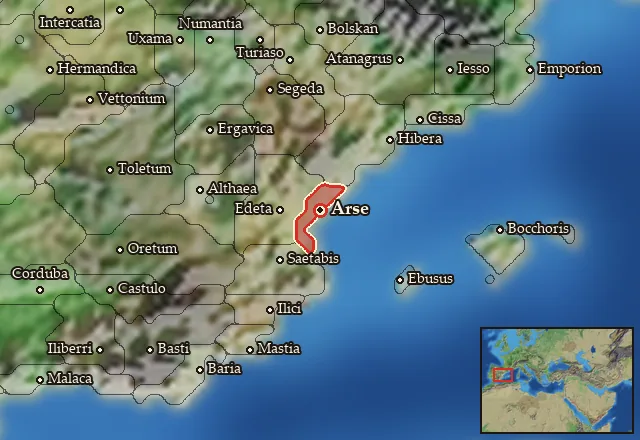 Map of Saguntia and its neighbours
