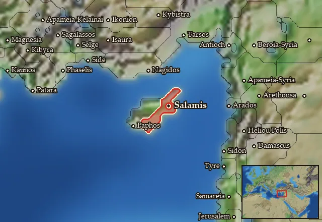 Map of Salamina and its neighbours