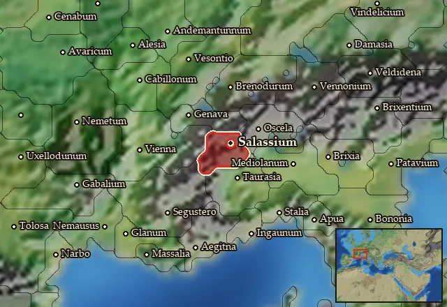 Map of Salassia and its neighbours