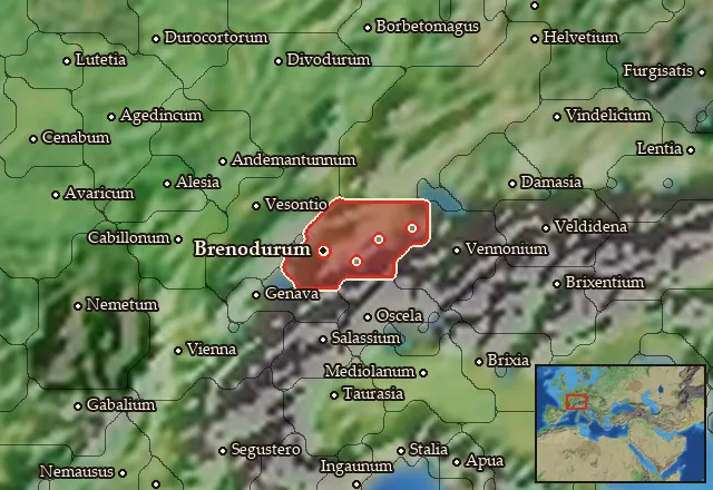Map of Sequania Meridionalis and its neighbours