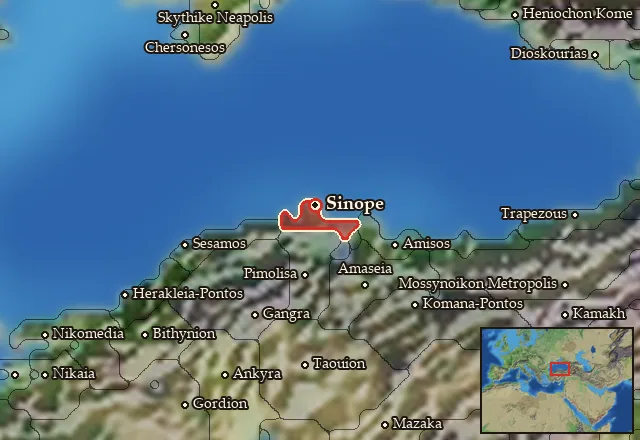 Map of Sinopeia and its neighbours