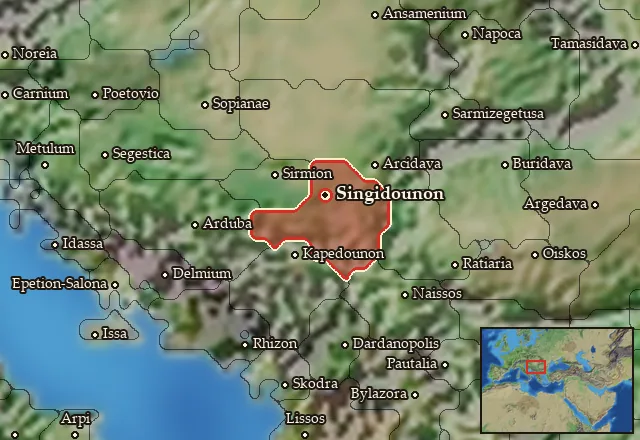 Map of Skordiskia and its neighbours
