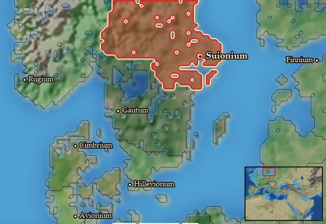 Map of Suionia and its neighbours