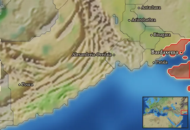 Map of Syrastrene and its neighbours