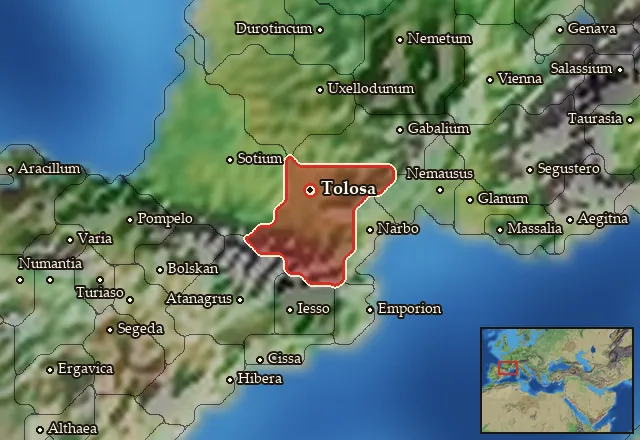 Map of Tectosagia and its neighbours