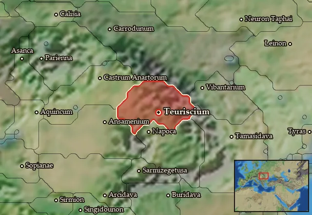 Map of Teuriscia and its neighbours
