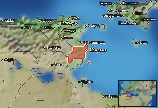 Map of Thapsos and its neighbours