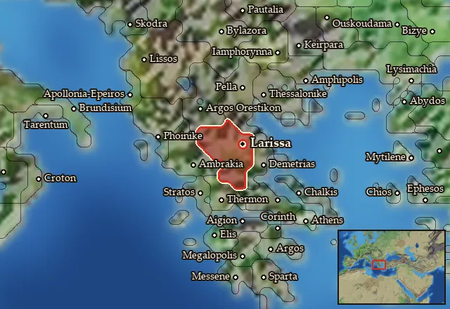 Map of Thessalia and its neighbours
