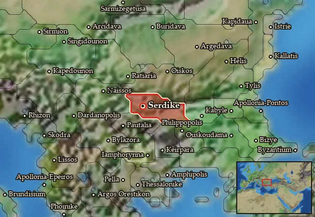 Map of Treria and its neighbours