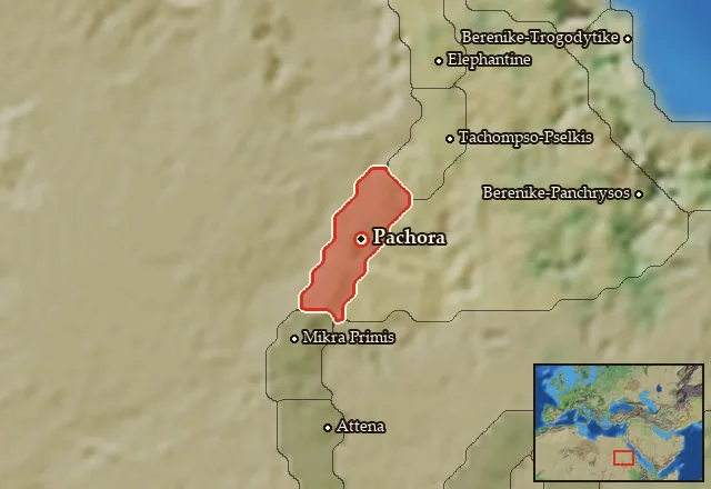 Map of Triakontaschoinos and its neighbours