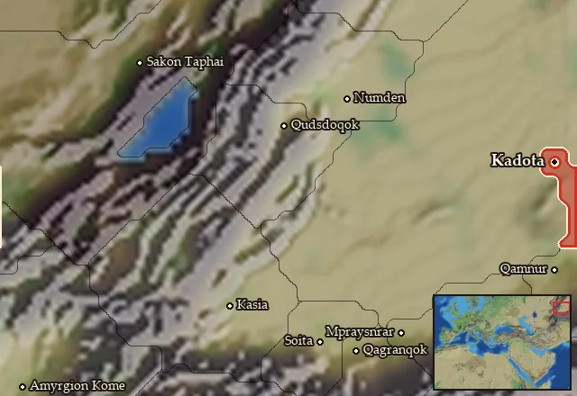 Map of Tsendzot and its neighbours