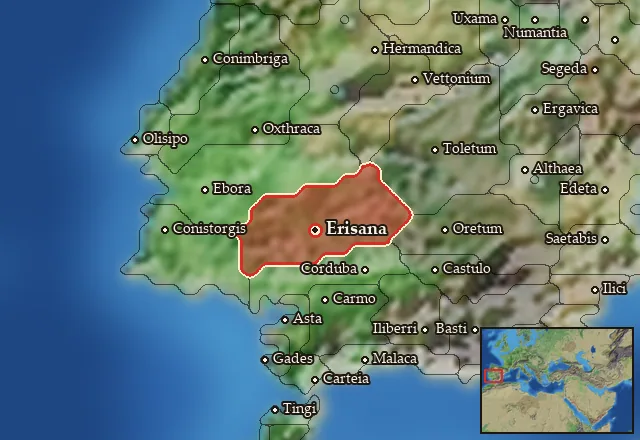 Map of Turdulia and its neighbours