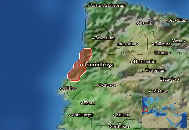 Map of Turdulorum Oppida and its neighbours