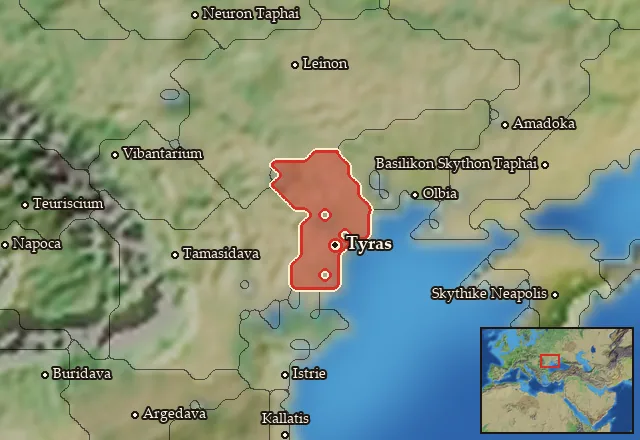 Map of Tyrasia and its neighbours