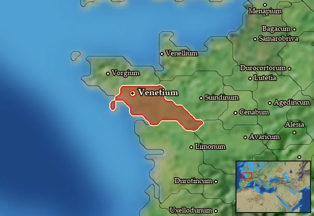 Map of Venetia-Aremorica and its neighbours