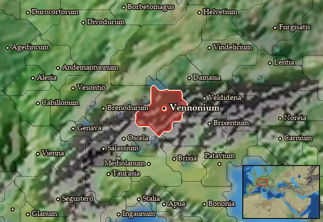 Map of Vennonia and its neighbours