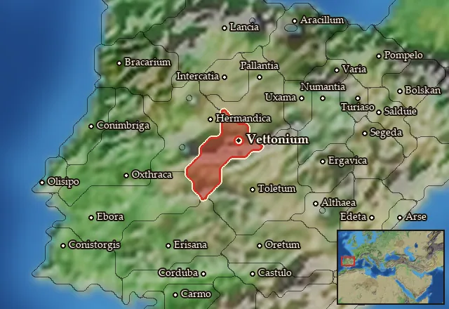 Map of Vettonia and its neighbours