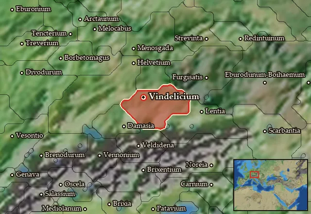 Map of Vindelicia and its neighbours