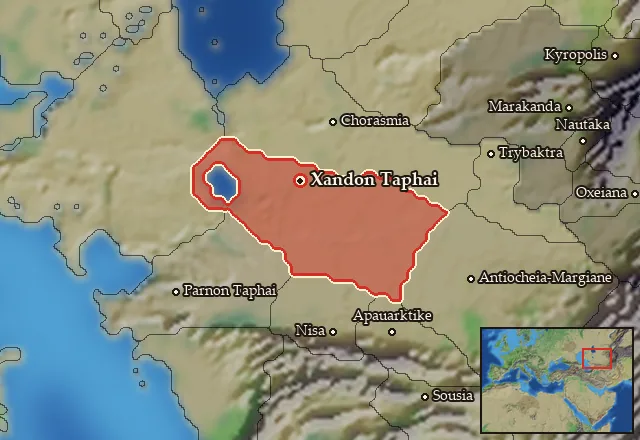 Map of Xandia and its neighbours
