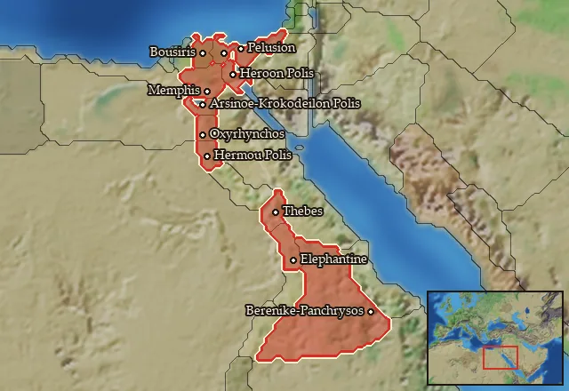 Regions carrying Egyptian