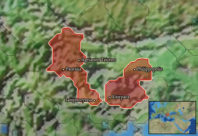 Regions carrying Thracian hillmen