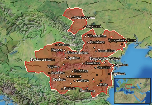 Regions carrying Getic